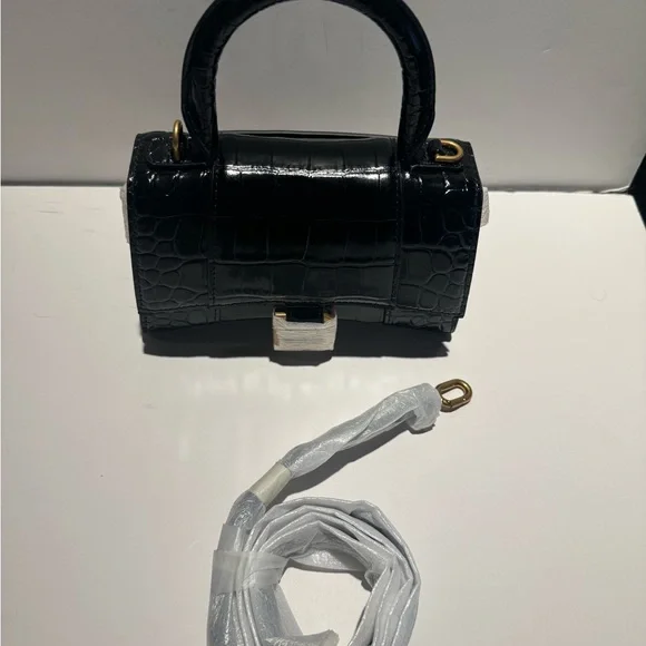 Balenciaga NEW XS Hourglass black croc - Picture 5 of 13
